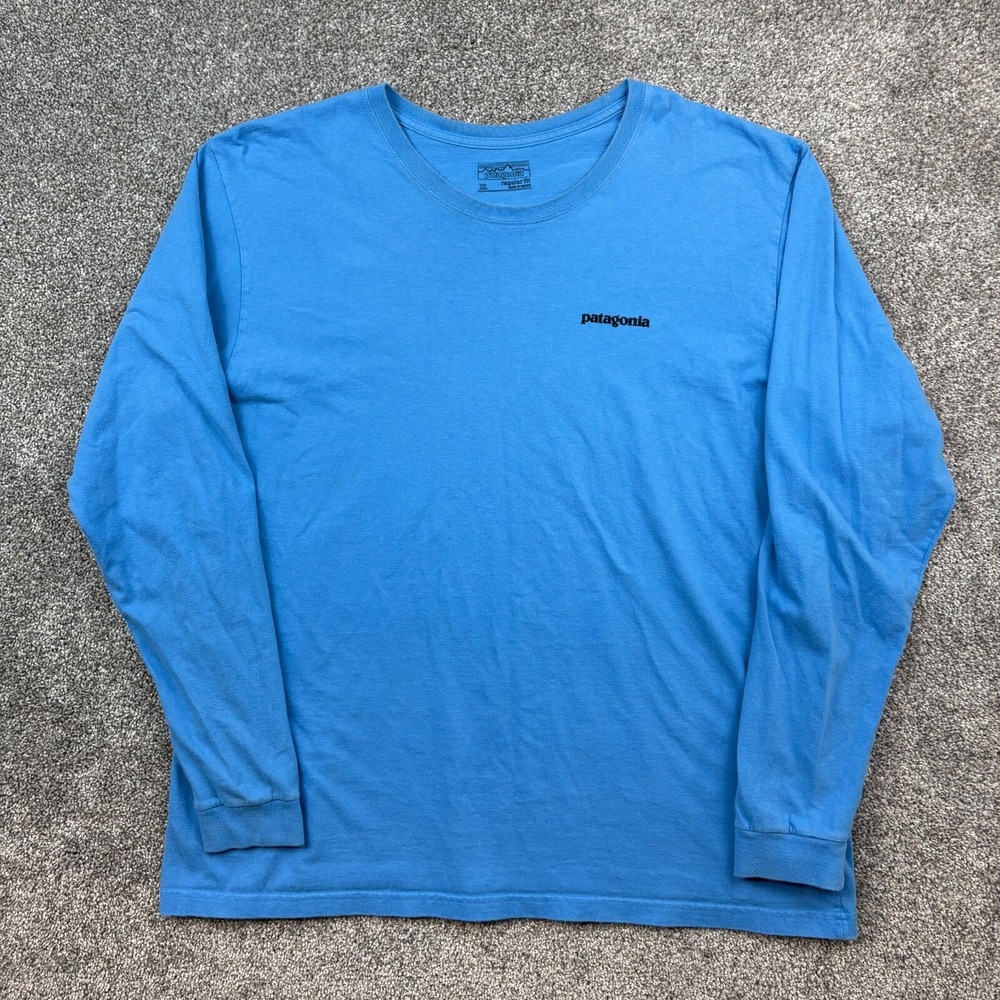 Patagonia Shirt Mens XL Long Sleeve Mountain Logo Fitz Roy Hiking Outdoors